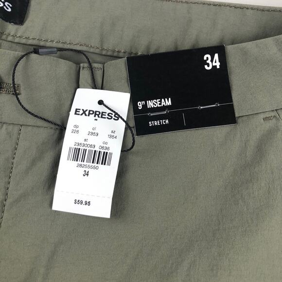 Express green chino stretch shorts 34 - Picture 5 of 7